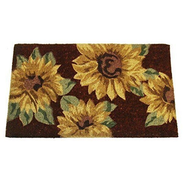 Geo Crafts G254 Sunflower Ie 1337 18 x 30 in. PVC Backed Coir Doormat G254 SUNFLOWER IE 1337 - main